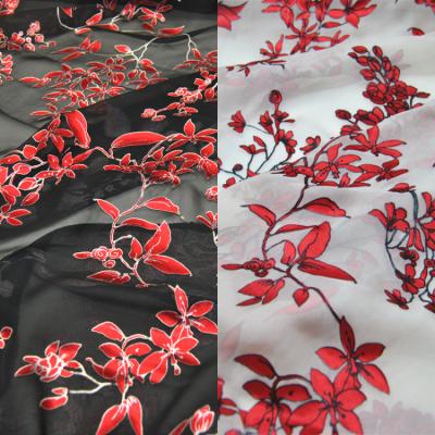 China Pure Hot Sale Garbasar 100% Silk Burnout Silk Fabric for sale