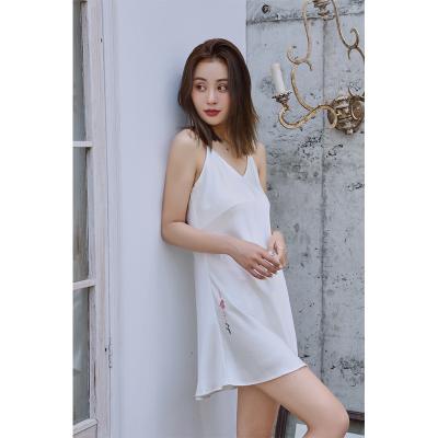 China QUICK DRY Women's 100% Silk Nightgown Women's 100% Silk Nightgown Mulberry Silk Ladies Pajamas Sling Skirt Sleepwear for sale