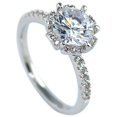 China Diamond Jewelry Engagement Ring Lab Developed Wholesale Lead Free Nickel Free 925 Sterling Silver Moisanntie Ring for Women Girls Wedding for sale