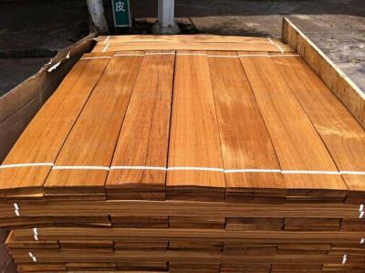 China Natural Burma Teak Wood Flooring Veneer Sheet , Cut To Size Veneer for sale