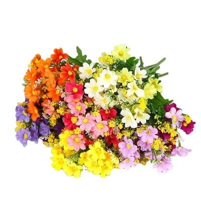 China Silk Best Selling 28 Heads Artificial Small Zou Ju Decorative Centerpiece Flowers Jumping Orchid for sale