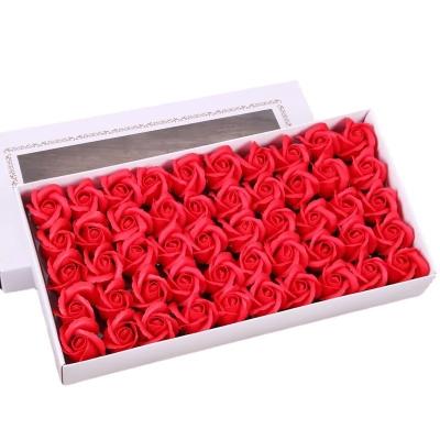 China Wholesale Floral Scented Soap Scent Rose Soap Flower 50 Pieces Rose Petal Soap Flowers Box For Decoration for sale