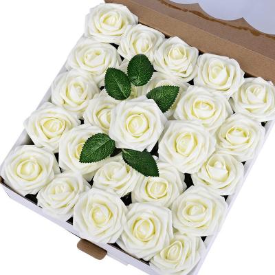 China European Style Wholesale Style Gift Foam Pe Artificial Flower Rose With Rod Home Floral Decoration for sale