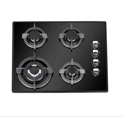 China Built-in 4 burner gas hob glss glass gas stove at hotel kitchen appliances 4 for sale