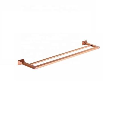 China OLANG Bathroom Accessories Eco - Friendly Bathroom Rose Gold Double Towel Rack for sale