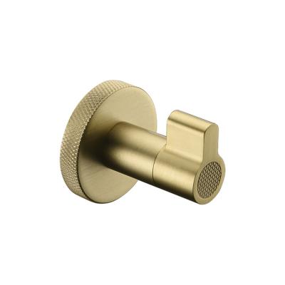 China Gold Robe Brass Single Hook Modern Brushed Decorative Coat Hook for sale