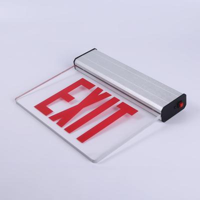 China High Quality Commercial Building American Standard Aluminum Edge Housing Lit Led Exit Sign for sale