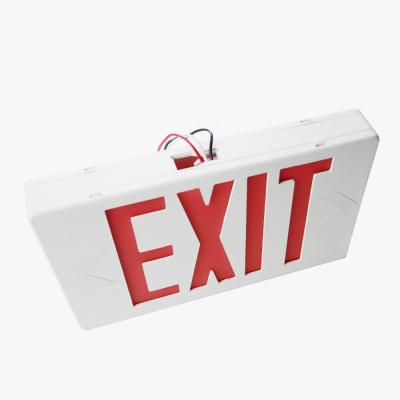 China Commercial American Standard Red Green Rechargeable Lights Led Emergency Warning Light Fire Safety Exit Sign Board with Battery Holder for sale