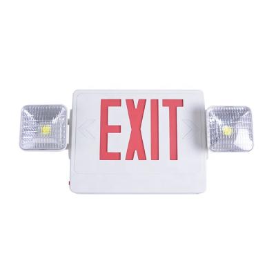 China Commercial High Intensity Salida Rechargeable Led Sign Twin Spot Led Combo Emergency Light for sale