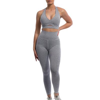 China 2021 2 Pcs Antibacterial Yoga Sets New Style Yoga Clothes Summer Seamless High Waist Yoga Sports Shorts Women for sale