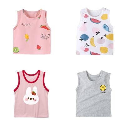 China Anti-pilling anti-pilling new summer cartoon kids boys print shirt Crewneck sleeveless tank top for kids vest for sale