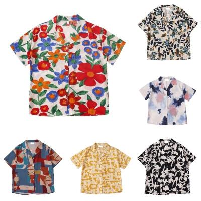 China Custom Digital Printing Anti-Pilling Casual Button Down Hawaiian Shirts Short Sleeve Shirt Printing Eco Friendly Hawaiian Shirts For Women Men for sale