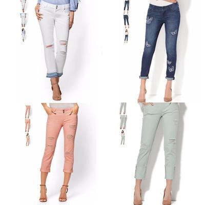 China Fashion QUICK DRY women QUICK DRY destroyed hole ripped sexy distressed pencil pants boyfriend slim jeans new for sale