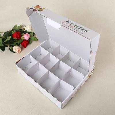 China Biodegradable 3x4 Separate Tray White Corrugated Box For Fruit Packaging for sale