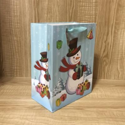 China Ivory Spot UV Christmas Paper Bags With Handles Pantone Colors Printing for sale