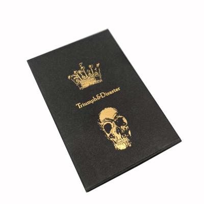 China Customized Logo Gold Foil Printed 310gsm German Black Core Paper With Gold Gilded Edges for sale