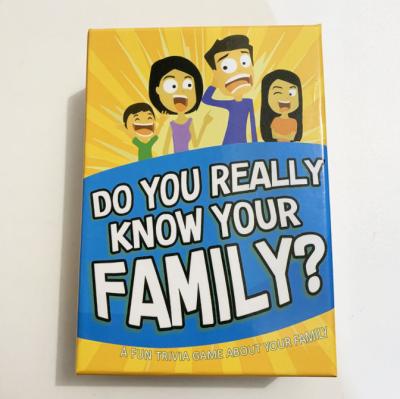 China 200 Questions Of Family Card Cardboard Paper Game Cards 2.5''*3.5'' for sale