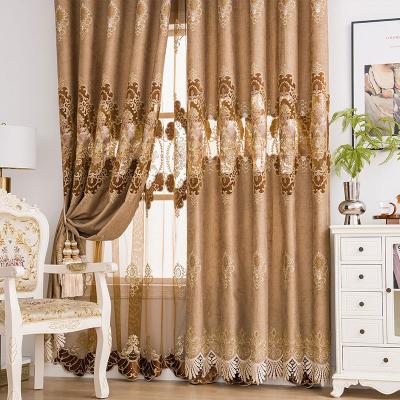 China Factory Supply Luxury Flat Direct Fabric Embroidery LOSPRING Window Drapes For Living Room Bedroom Dropshipping for sale