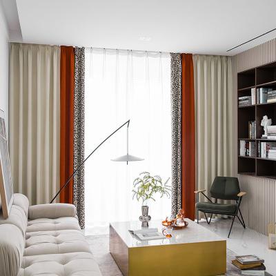 China Factory supply LOSPRING pastoral simple American jacquard color matching curtains for sale