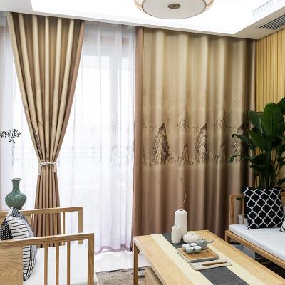 China Blackout LOSPRING factory direct supply of new Chinese style printed cotton and linen curtains for living room balcony curtains for sale