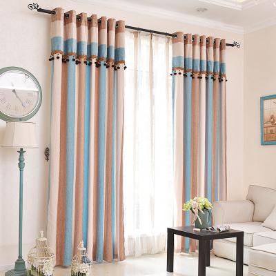 China Blackout LOSPRING factory supplies now blackout single chenille stripe curtains for living room and bedroom curtains for sale