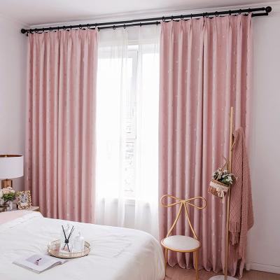 China LOSPRING Factory Supply Blackout Jacquard Pine Curtain Fabric Living Room Bedroom Blackout Nordic Minimalist Curtains for sale