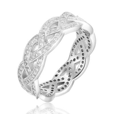 China FASHIONABLE 925 Sterling Silver Eternity Ring Zirconia couple knuckle ring for sale