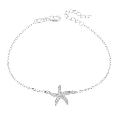 China Vintage 925 Starfish Initial 18k Sterling Silver Gold Plated Accessories Bracelet for sale