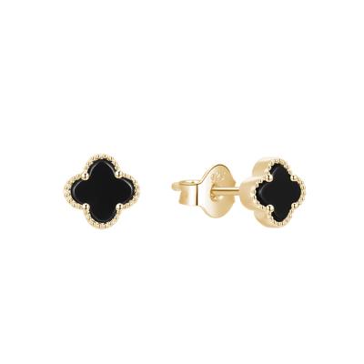 China Cute POLIVA Gold Plated 925 Sterling Silver Stud Porcelain Jewelry Earrings for sale