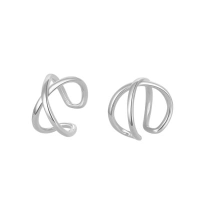 China Poliva Cute Simple Jewelry Accessory 925 Sterling Silver Small Circle Earring Cuffs for sale