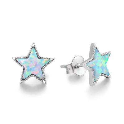 China POLIVA Summer Beach Design 925 Sterling Silver Delicate Sea Environmental Friendly Star Opal Cz Silver Earrings for sale