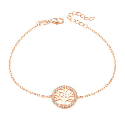 China POLIVA Cute Rose Gold Plated Tree Of Life Women 925 Sterling Silver Bracelets for sale