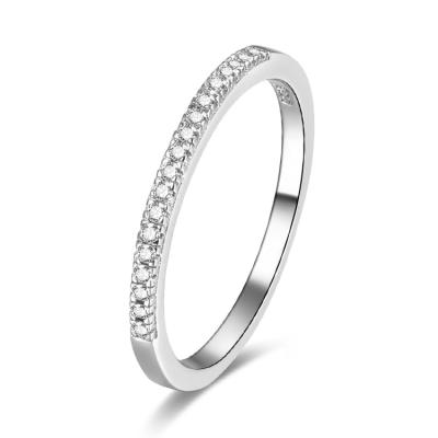 China POLIVA Fashion Eternity Band Environmental Friendly Rhodium Plated Women Jewelry Ring 925 Silver 925 Sterling Silve Ring AAA Zircon 1.5 Grams for sale