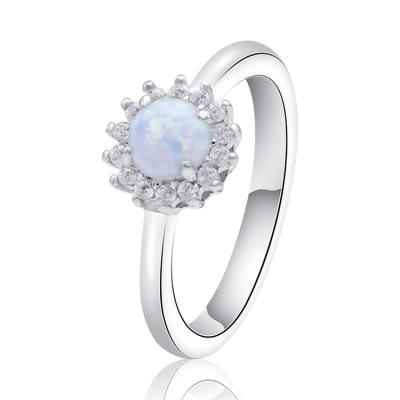 China Nickel Plated/Advanced/Free Simple Style 925 High Quality Sterling Silver Rhodium Plated White Moonstone Opal Jewelry Cadium POLIVA Ring for sale