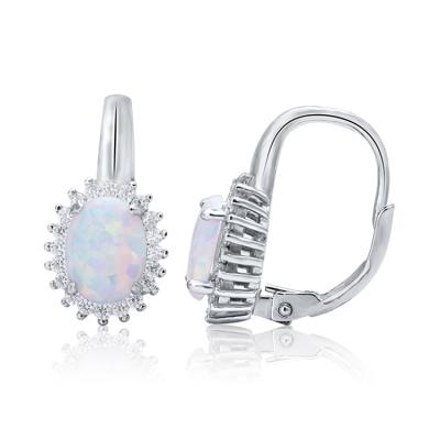 China BOHEMIA POLIVA Rhodium Plated Zircon Jewelry Accessories 925 Sterling Silver White Opal Earring for sale