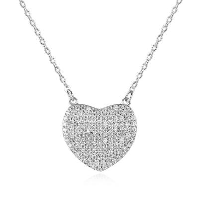 China Romantic Rhodium Plating Fashion Jewelry, 925 Silver Jewelry, Heart Shape Pendant Necklace for sale