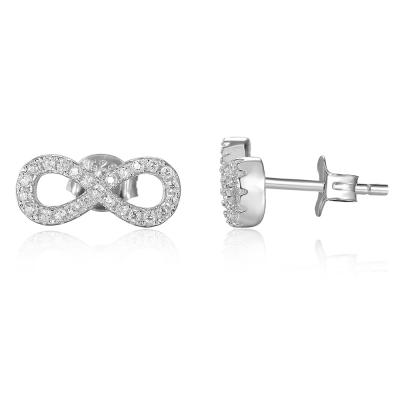 China 2018 Silver Women Designs Beautiful Eternity CZ 925 Silver Earring for sale