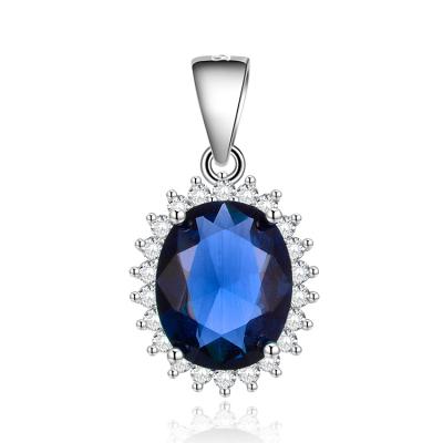 China China Classic Wholesale Luxury Gemstone Jewelry Pendant Women 925 Sterling Silver Rhodium Plating AAA Crystal Stone Pendants for sale