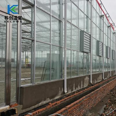 China eco friendly competitive price high quality glass greenhouses for agriculture for sale