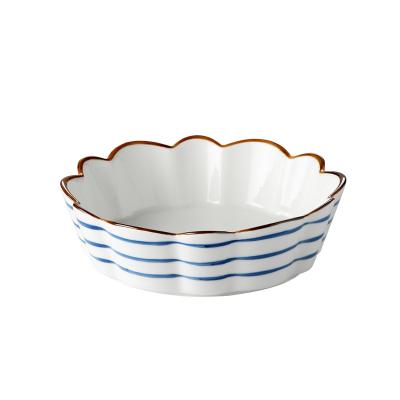 China Sustainable Novelty Restaurant Irregular Shaped Yantai Tongli Salad Mixing Bowl Serving Porcelain for sale