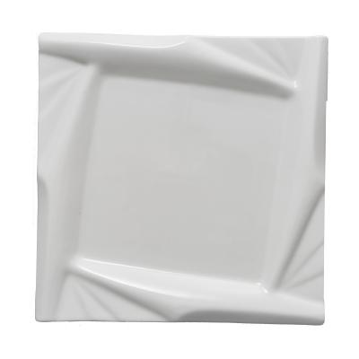 China Yantai Tongli Viable Manufacturers Sell Ceramic White Square Dish Divided Dinner Dishes for sale