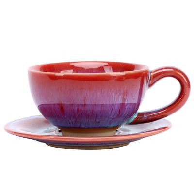 China Viable Yantai tongli cafe ware china ceramic coffee cup saucers set for sale