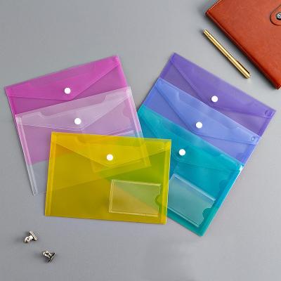 China Plastic PP A4/A5 Document Bag Folder Envelopes Clear Document Folders With Label Pocket for sale