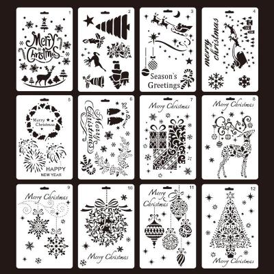 China christmas stencil drawing plastic template diy custom craft stencils for painting 25.9*17.2cm for sale