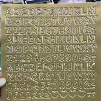 China Gold/Silver Sponge Alphabet Sticker Decorative Sticker Letter&Number Scrapbooking Embellishment Baby Birthday Puffy Sticker New for sale