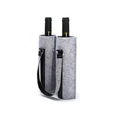 China Eco-Friendly Champagne Bottles Case Holder Organizer Bar Tools Felt Bar Red Wine Bottle Tote Bag Travel Tote for sale