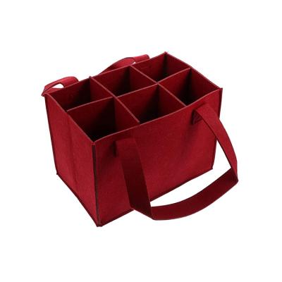 China Wholesale High Quality Eco-friendly Felt Red Wine Bottle Wine Storage Bag Divided Packaging Bag for sale