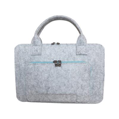 China Wholesale Customized Eco-friendly 15 Inch Computer Case Bag Tablet Sleeve Gray Zipper Felt Laptop Sleeve Bag for sale