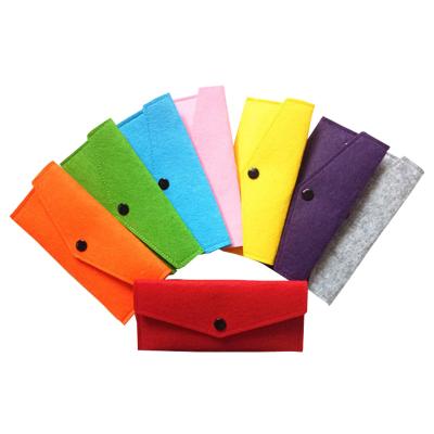 China Custom Eco-Friendly Logo Creative Felt Glasses Bag Wool Felt Wallet for sale