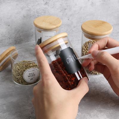 China China factory wholesale stocked round storage 270ml kitchen spice glass jars with bamboo lids for sale